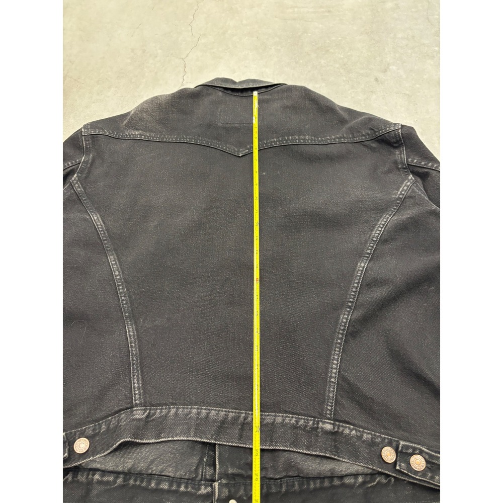 Levis 75525-0260 Black Denim Trucker Jacket Vintage Mens XL Faded Wash - Picture 7 of 8